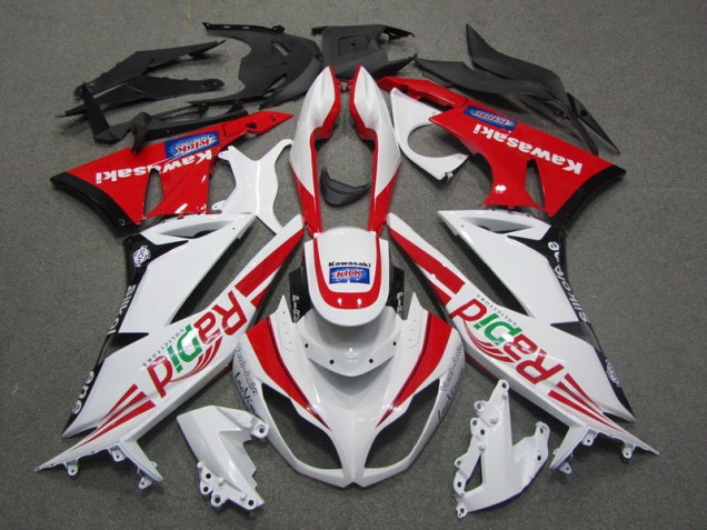 Weiß Rot Rapid ZX6R 09-12 Motorrad Verkleidungen Weiß Rot Rapid ZX6R 09-12 Motorrad Verkleidungen
