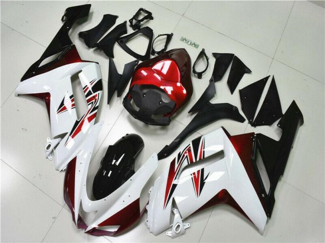 Weiß Schwarz Rot ZX6R 07-08 Motorrad Verkleidungen Weiß Schwarz Rot ZX6R 07-08 Motorrad Verkleidungen