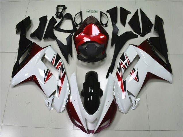 Weiß Schwarz Rot ZX6R 07-08 Motorrad Verkleidungen Weiß Schwarz Rot ZX6R 07-08 Motorrad Verkleidungen