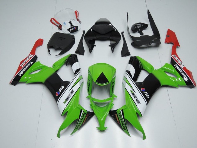 Weiß Schwarz Und Grün ZX10R 08-10 Motorrad Verkleidungen Weiß Schwarz Und Grün ZX10R 08-10 Motorrad Verkleidungen