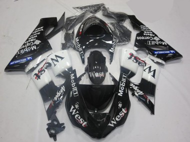 Weiß Schwarz ZX6R 05-06 Motorrad Verkleidung