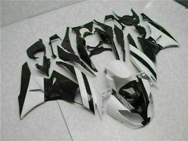 Weiß Schwarz ZX6R 09-12 Motorrad Verkleidungen Weiß Schwarz ZX6R 09-12 Motorrad Verkleidungen